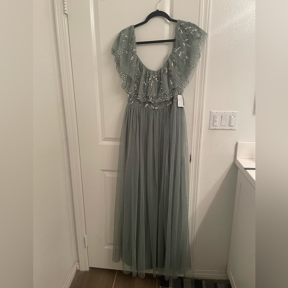 Maya Deluxe Embellished Long Tulle Dress